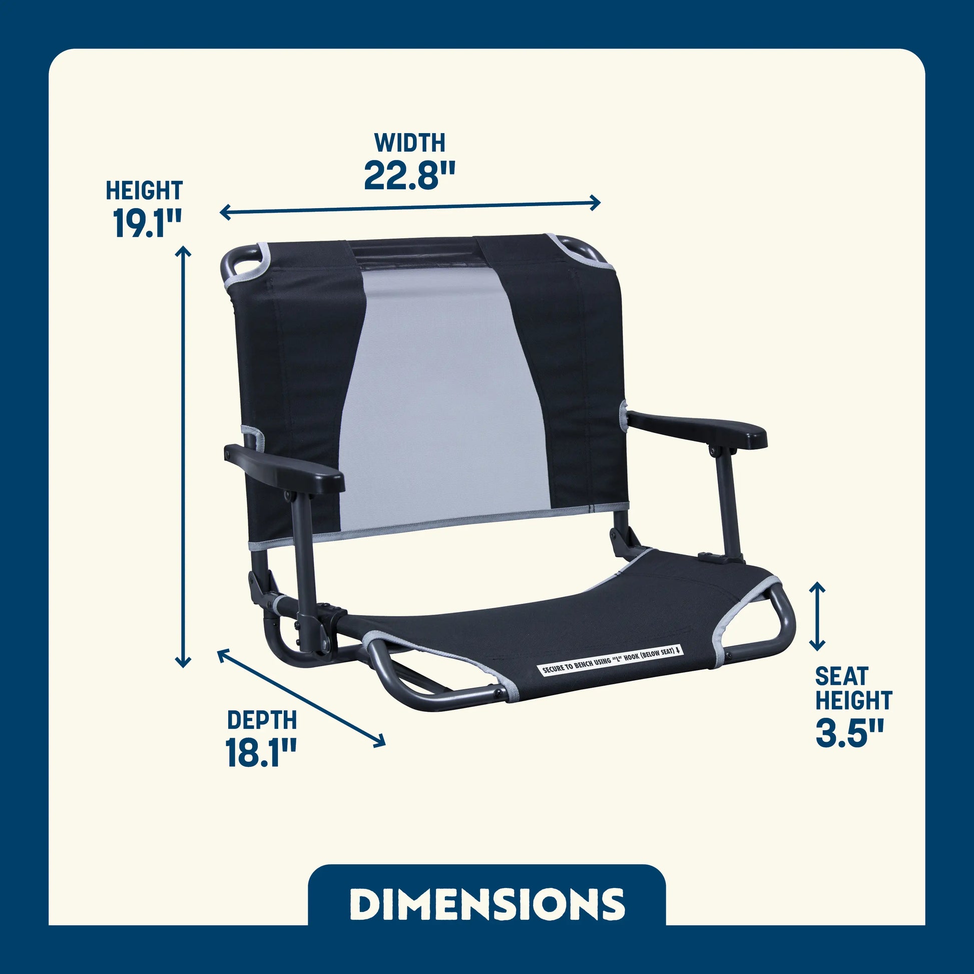 Big Comfort Stadium Chair™ with Armrests - Fan Day Ready