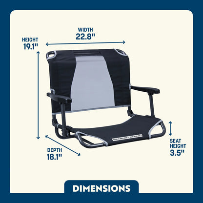 Big Comfort Stadium Chair™ with Armrests - Fan Day Ready
