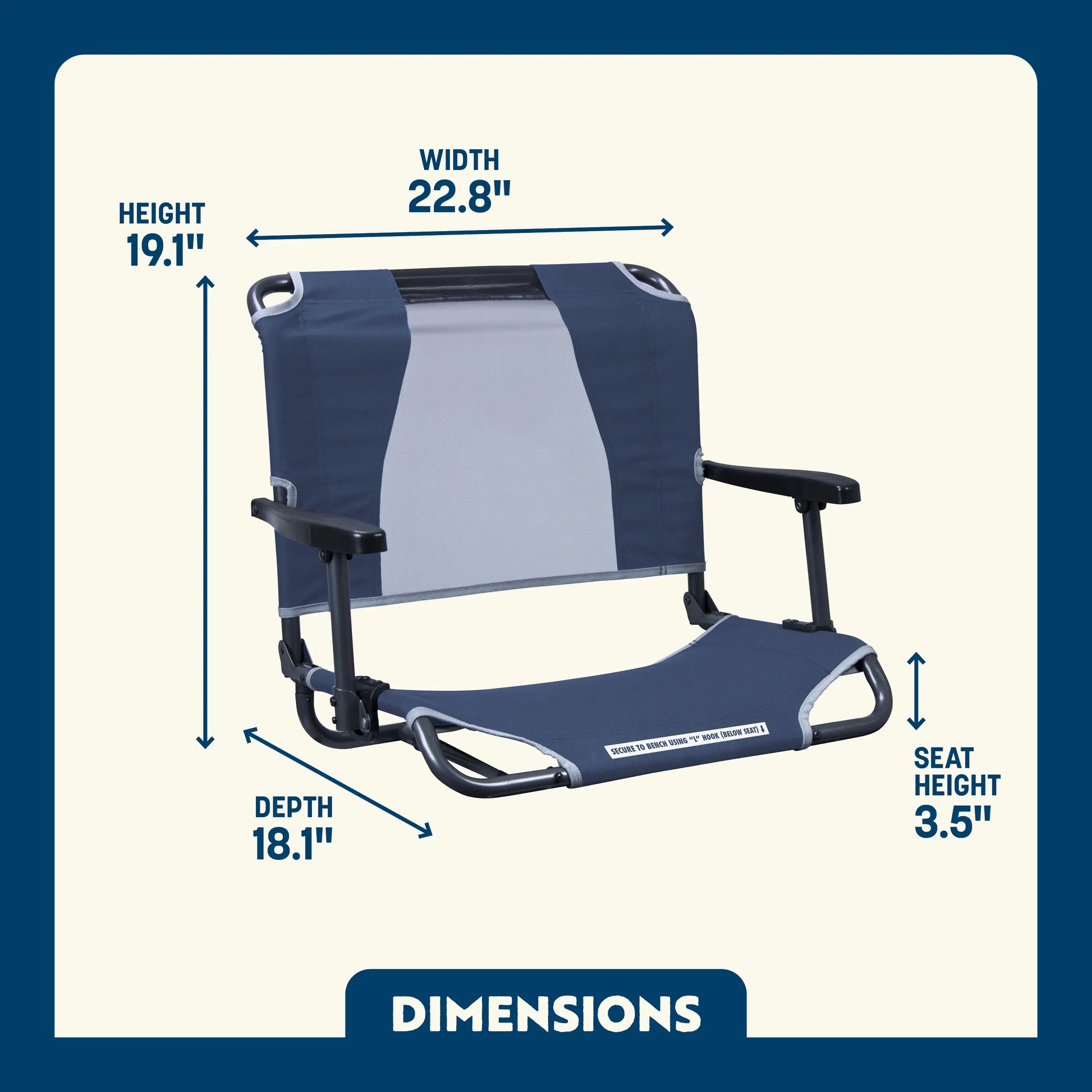 Big Comfort Stadium Chair™ with Armrests - Fan Day Ready