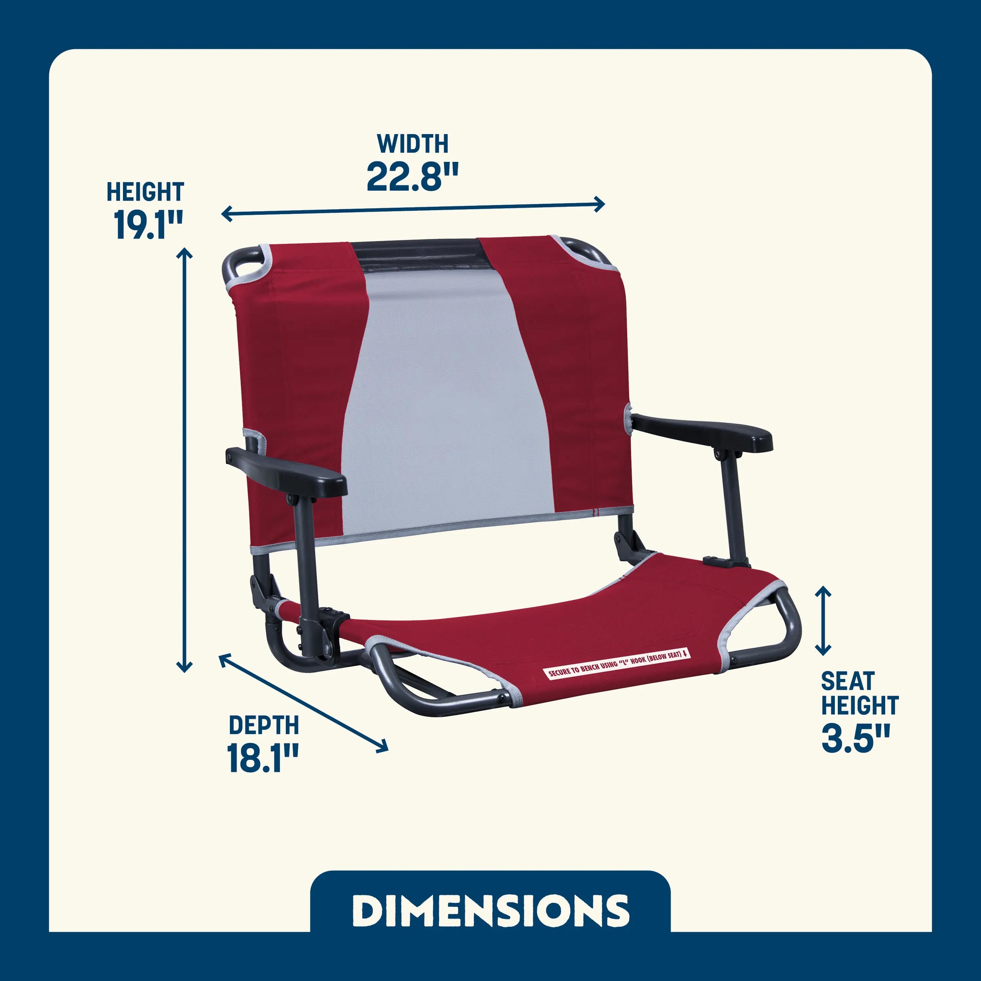 Big Comfort Stadium Chair™ with Armrests - Fan Day Ready