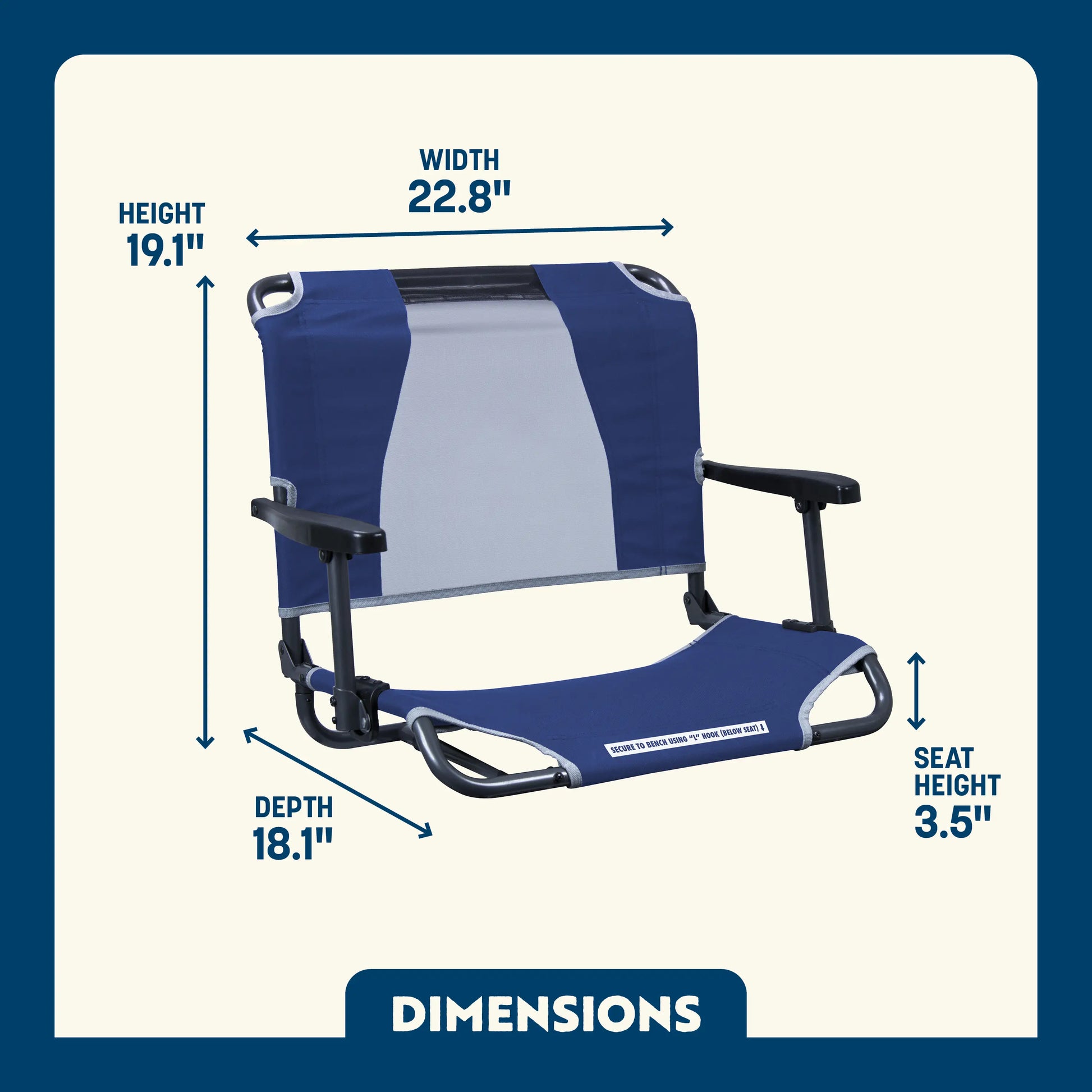 Big Comfort Stadium Chair™ with Armrests - Fan Day Ready