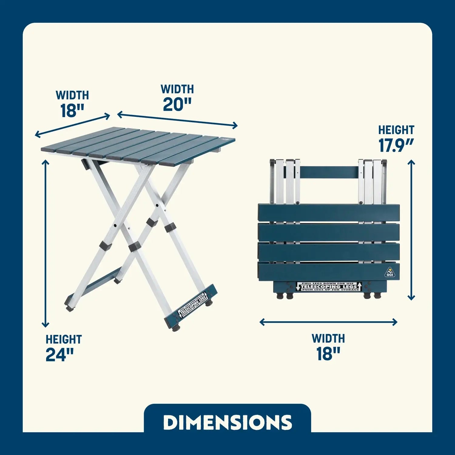 Compact Camp Table 20™ - Easy Fit