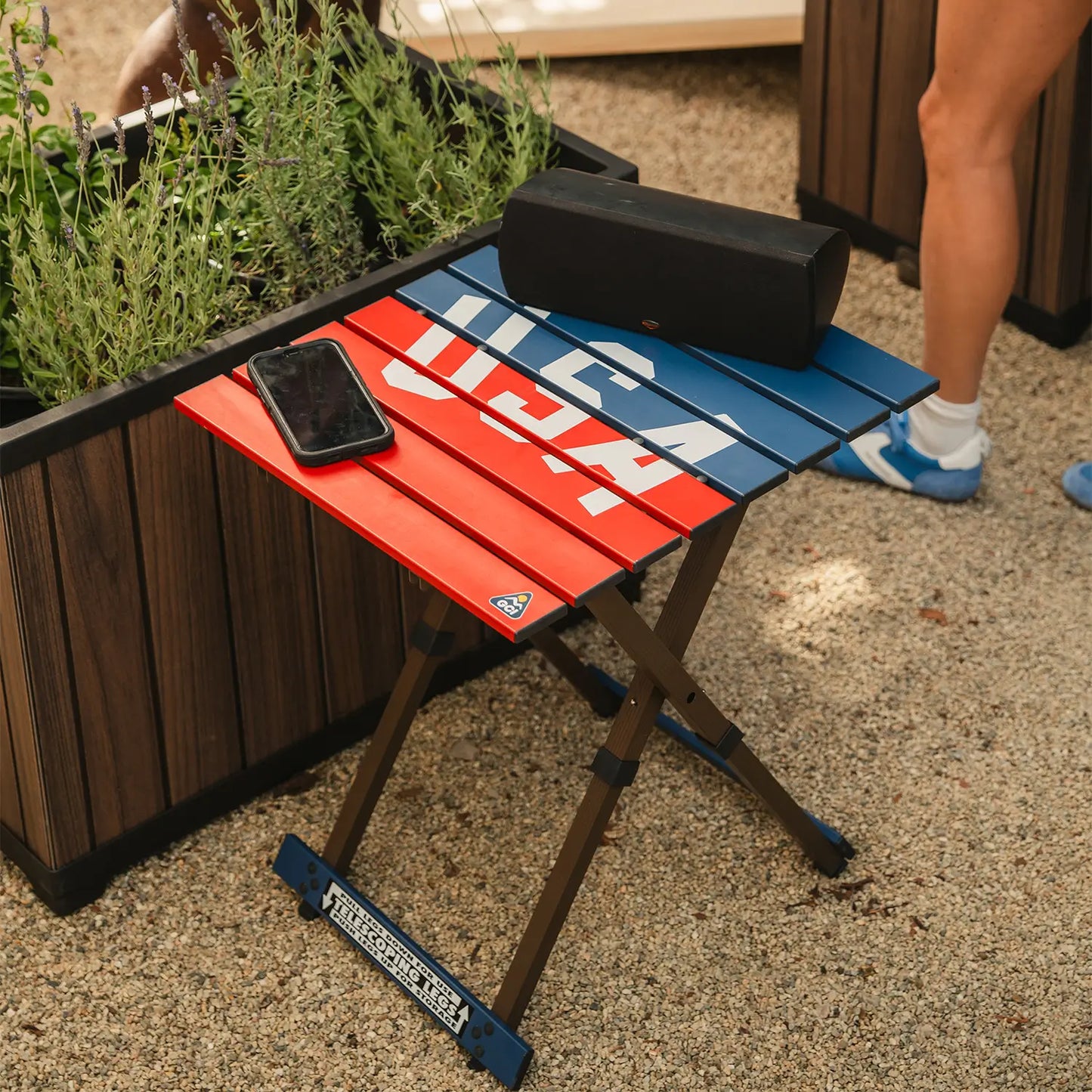 Compact Camp Table 20™ - USA Anniversary Deluxe - Travel Camp Setup