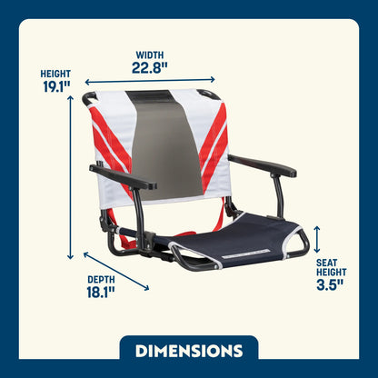 Big Comfort Stadium Chair™ with Armrests - Fan Day Ready