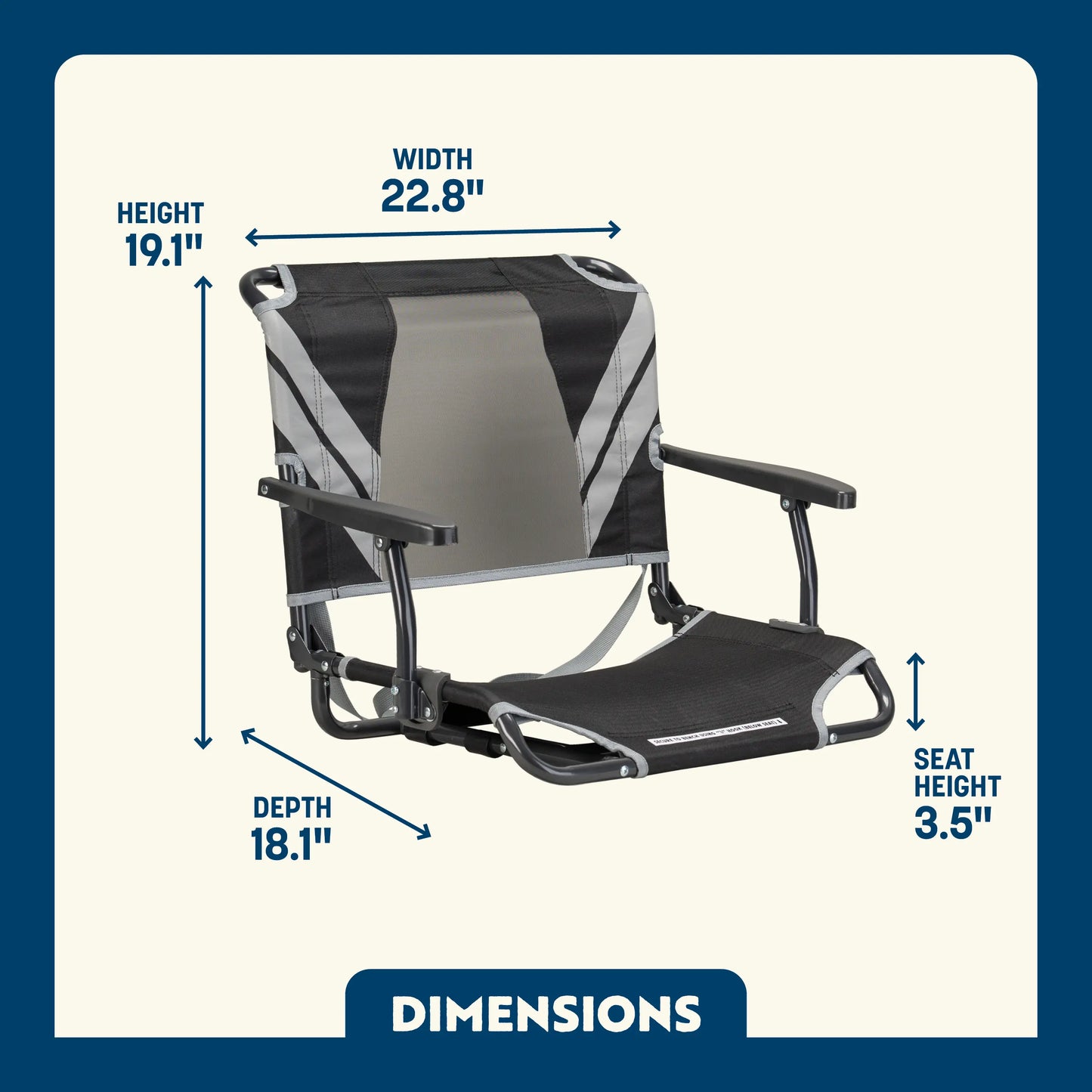 Big Comfort Stadium Chair™ with Armrests - Fan Day Ready