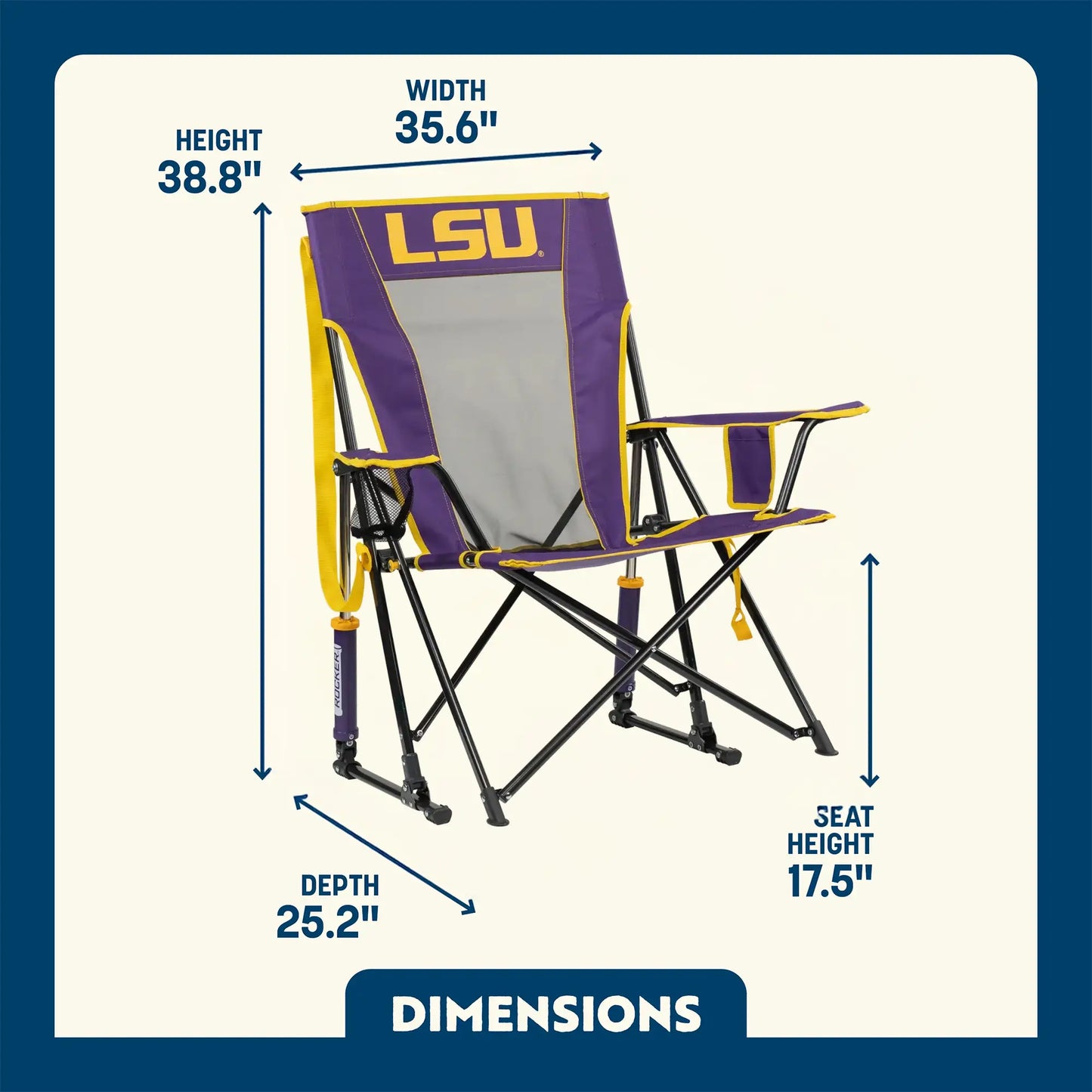 College Comfort Pro Rocker™ - LSU Tigers - Stadium Side Ready