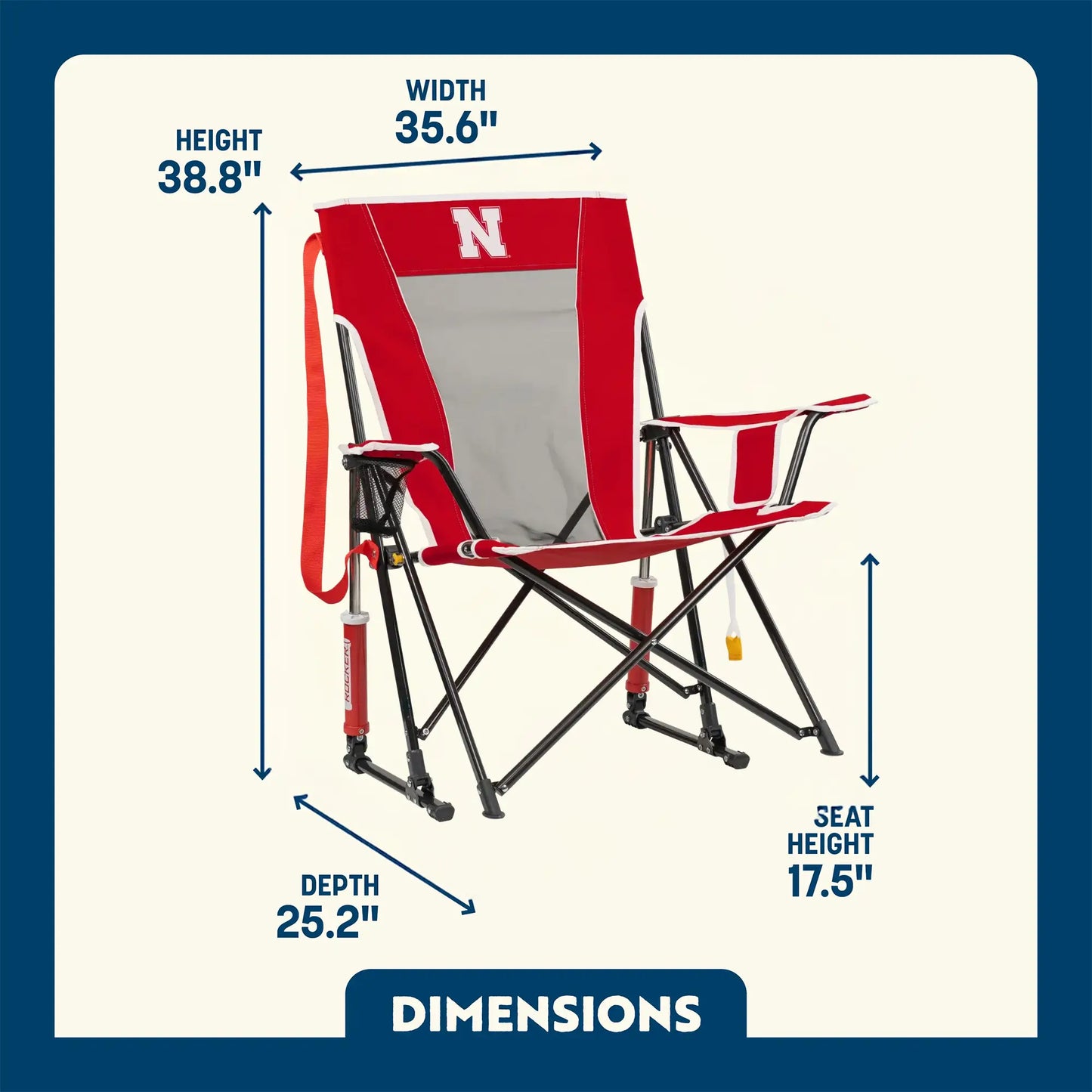 College Comfort Pro Rocker™ - Nebraska Cornhuskers - Home Team Ready