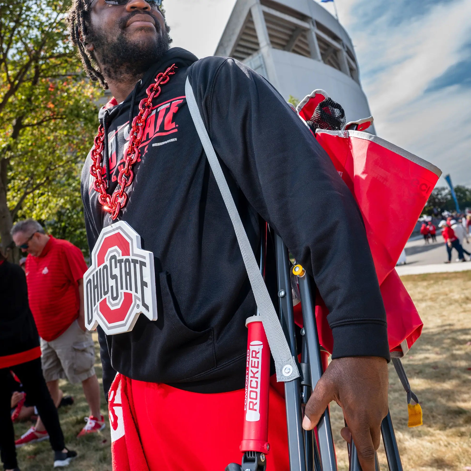 College Comfort Pro Rocker™ - Ohio State Buckeyes - Trackside Style
