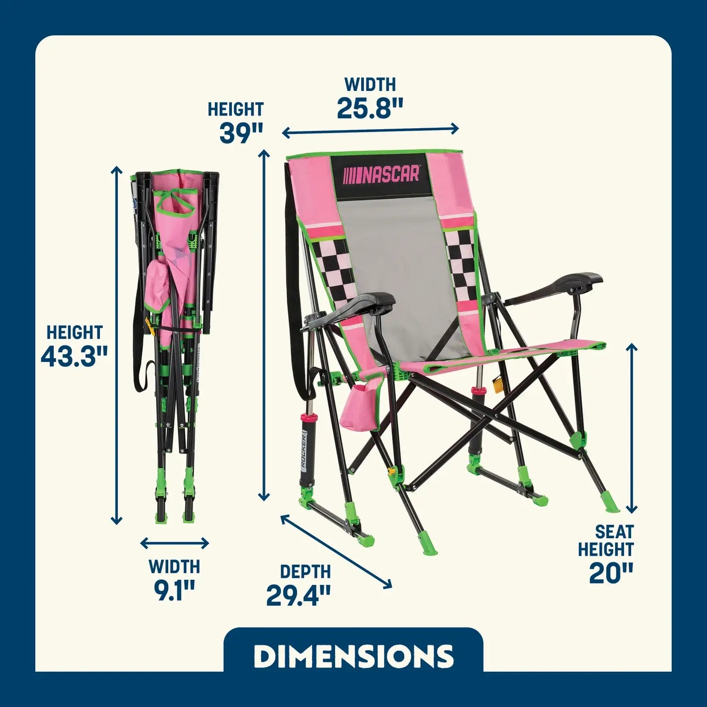 RoadTrip Rocker™ - NASCAR For Her - Sideline Comfort