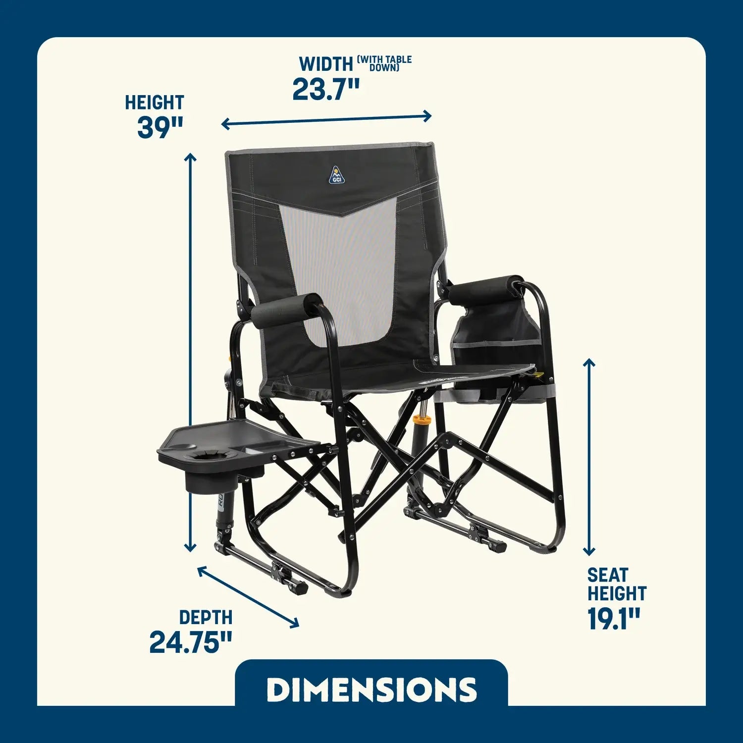 Stowaway Rocker™ with Side Table - Backyard Prep