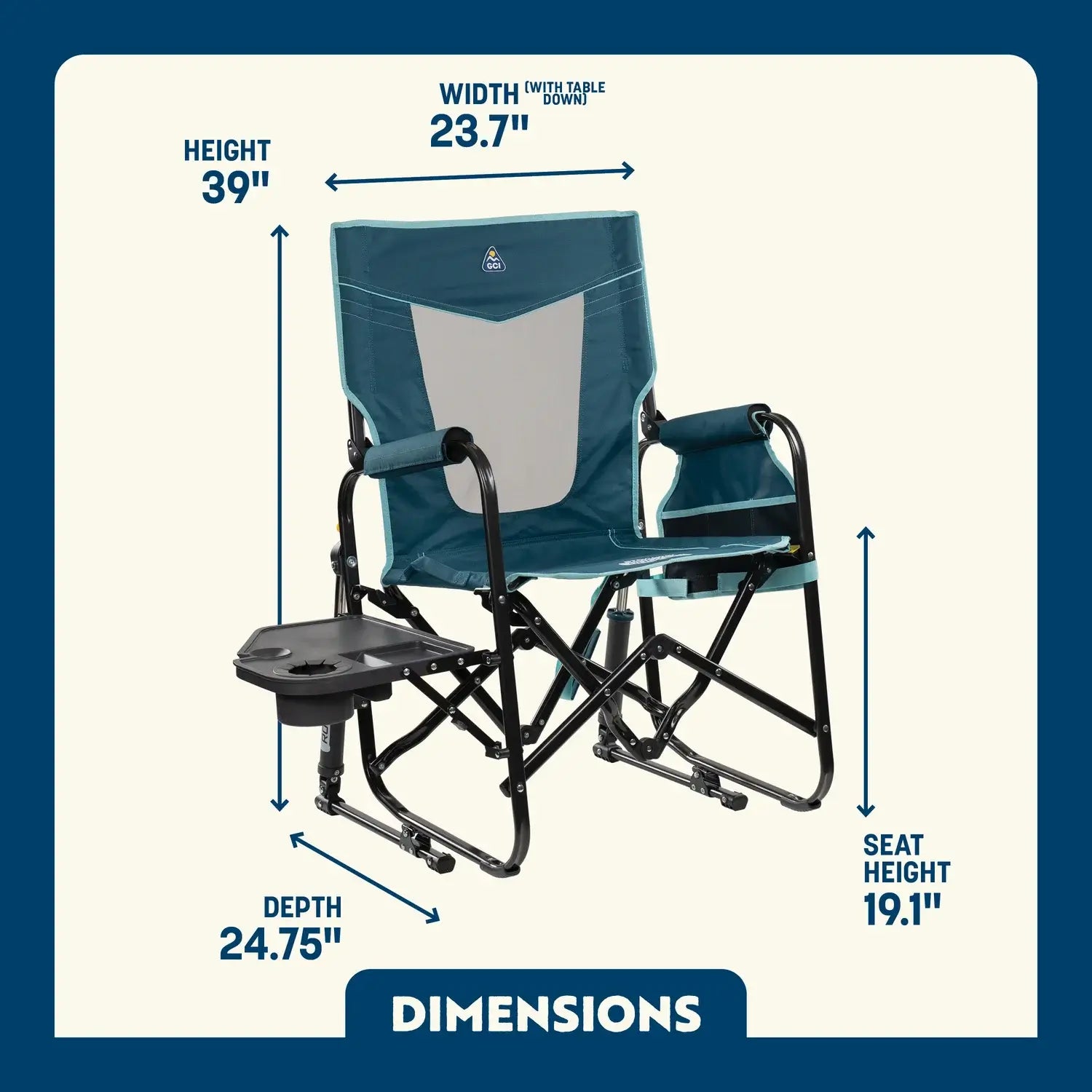 Stowaway Rocker™ with Side Table - Backyard Prep