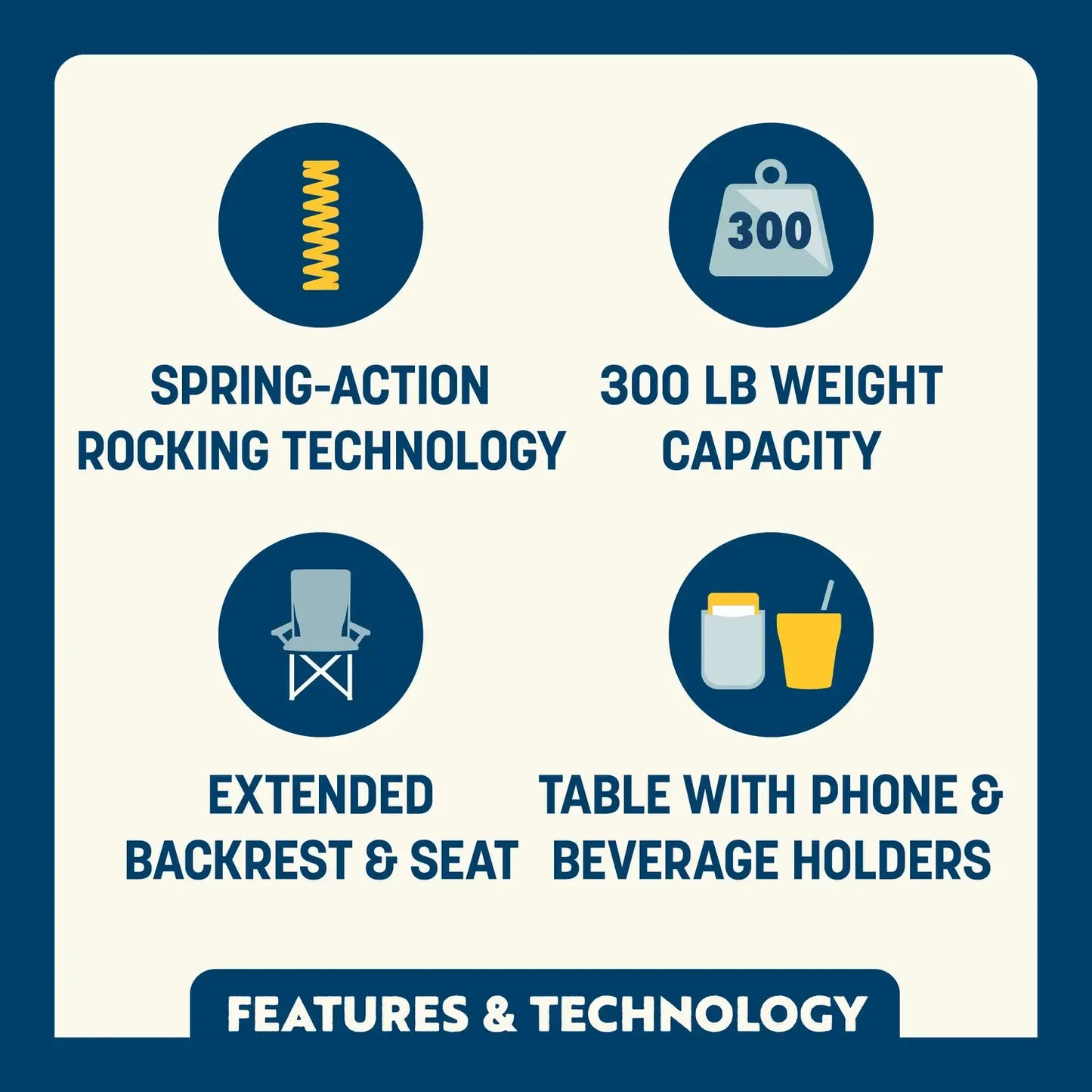 Stowaway Rocker™ with Side Table - Backyard Prep